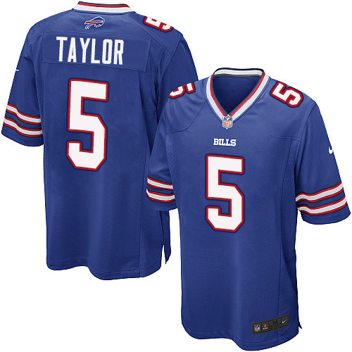 Men's Game Tyrod Taylor Nike Jersey Royal Blue Home - #5 NFL Buffalo Bills